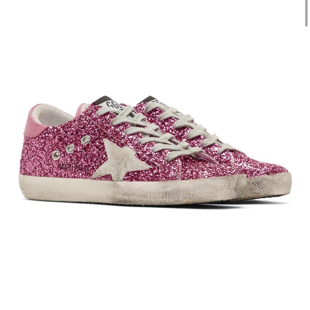 Golden Goose Superstar Pink Glitter Sneakers - 8